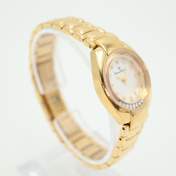 Lucien Piccard Gold Tone Womens Watch 26mm Swiss Sapphire Crystal Float Diamonds - Picture 9 of 14